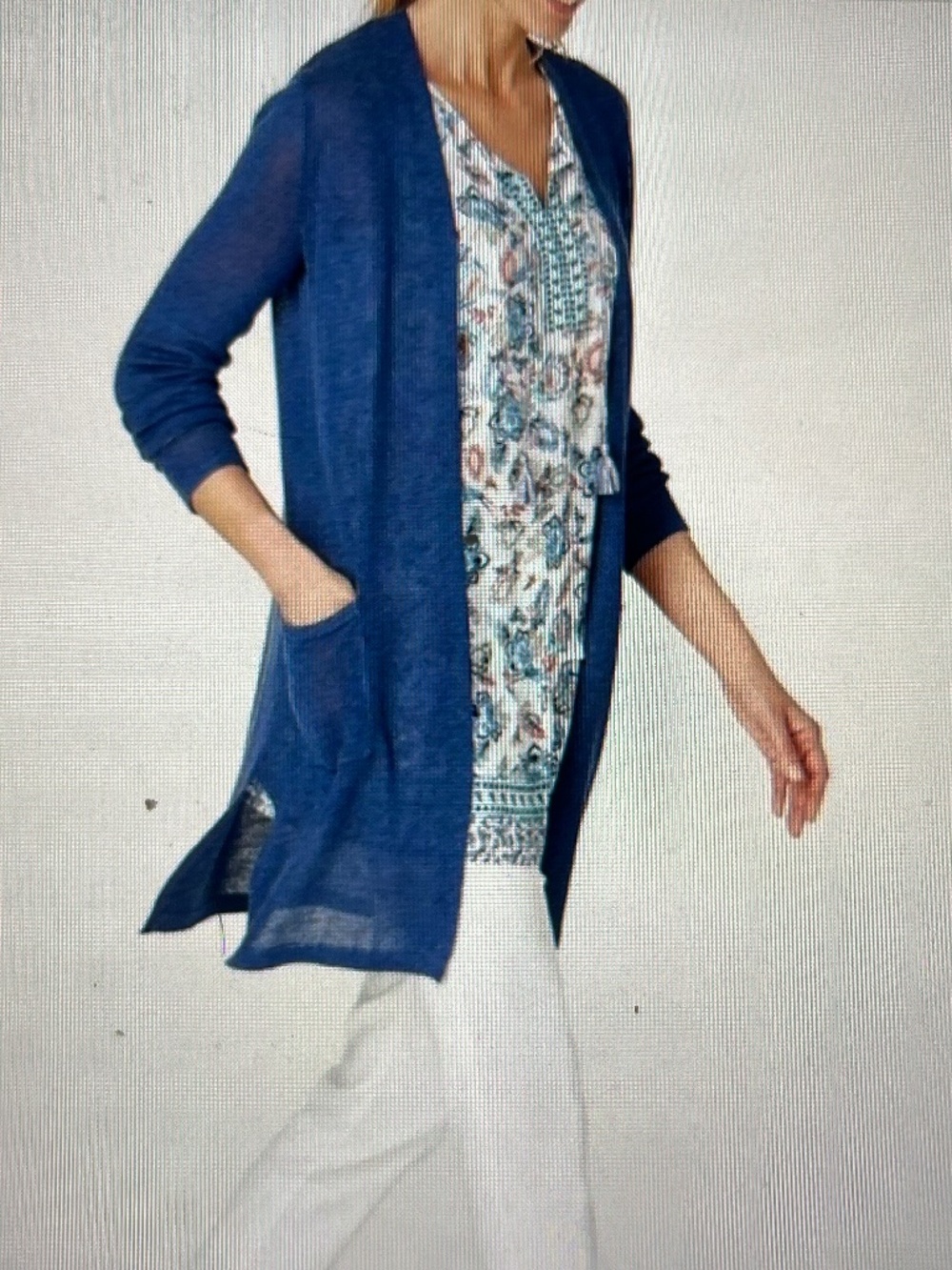 J Jill Tiered Floral Tunic Tank Womans L